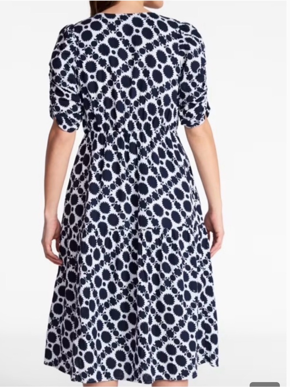 NWT! Time & Tru Women's Cotton Tiered Midi Dress-Elbow Length Sleeves, XXXL(22) - Picture 2 of 16